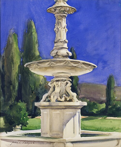 Marble Fountain in Italy, 1907, John Singer Sargent