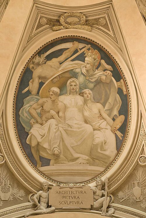 Architecture, Painting and Sculpture Protected by Athena from the Ravages of Time, 1921, John Singer Sargent