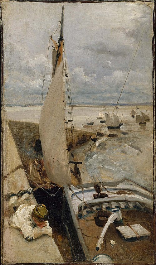 Low Tide at Cancale Harbor, 1878, John Singer Sargent