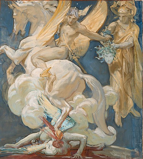 Sketch for Perseus on Pegasus Slaying Medusa, , John Singer Sargent
