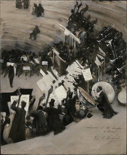 Rehearsal of the Pasdeloup Orchestra at the Cirque d'Hiver, 1879, John Singer Sargent