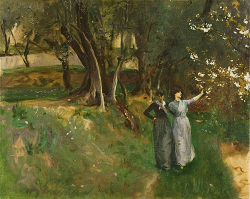 Landscape with Women in Foreground, , John Singer Sargent