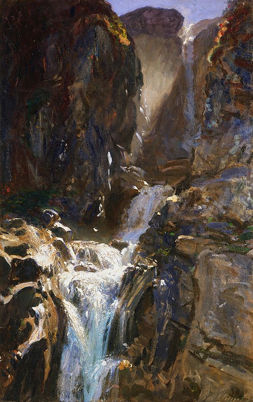 A Waterfall, , John Singer Sargent
