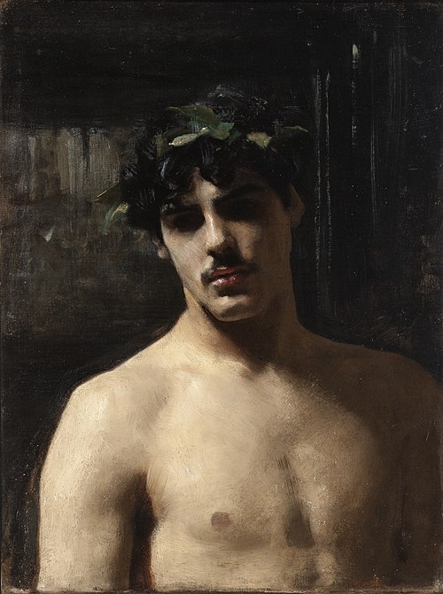 Man Wearing Laurels, 1877, John Singer Sargent