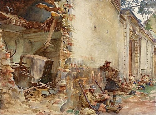 A Street in Arras, 1918, John Singer Sargent