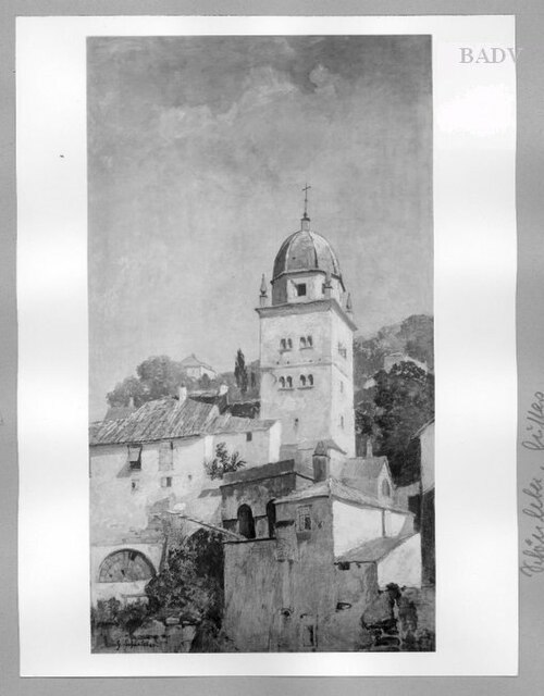 Landscape: Italian church, 1891, Gustav Schönleber