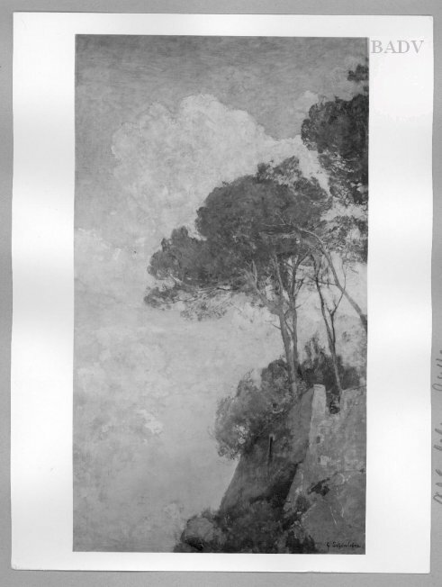 Landscape with firs on rock, 1891, Gustav Schönleber