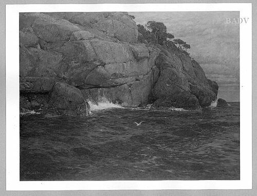 Rocks at the sea, 1893, Gustav Schönleber