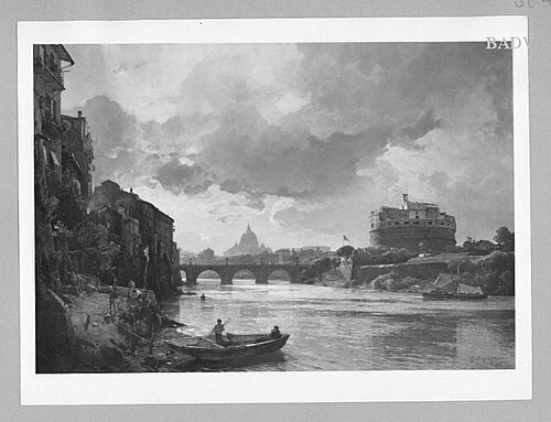 View of Rome with Tiber, 1885, Gustav Schönleber