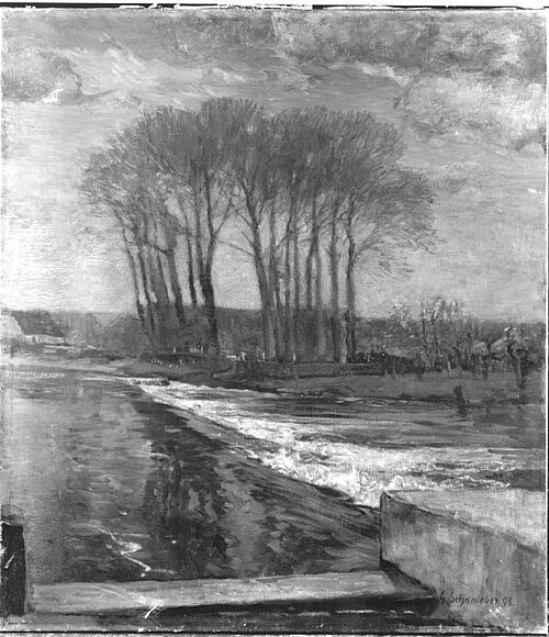 Baumgruppe in Besigheim, 1898, Gustav Schönleber