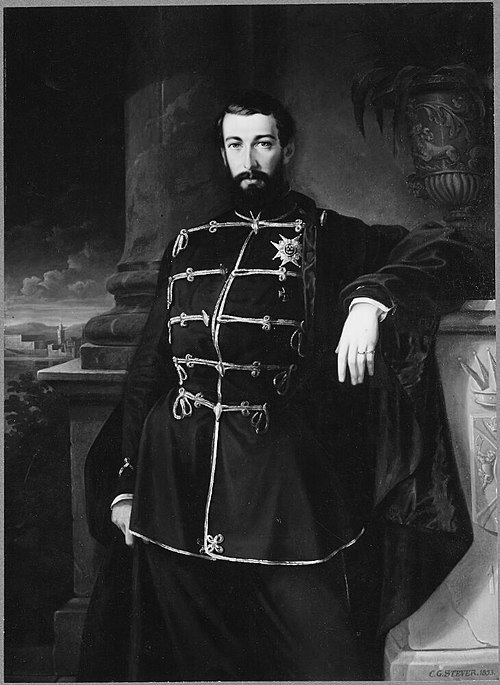 Karl XV (1826-1872), king of Sweden and Norway, married to Lovisa of the Netherlands, 1853, Gustav Curt Stever