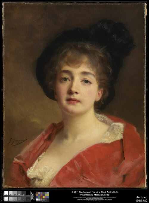 Woman in Red, 1880, Gustave Jacquet