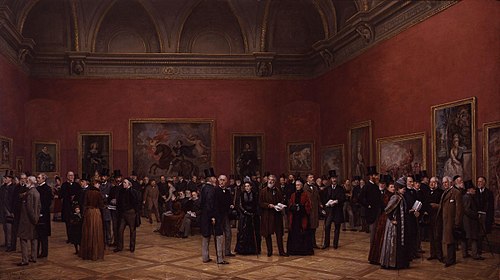 Private View of the Old Masters Exhibition, Royal Academy, 1888, 1889, Henry Jamyn Brooks