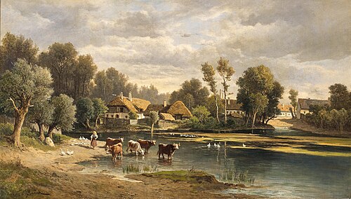 Motif from Lundenburg in Moravia, , Leopold Munsch