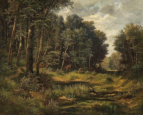 Roe Deer at the Forest Pond, , Leopold Munsch