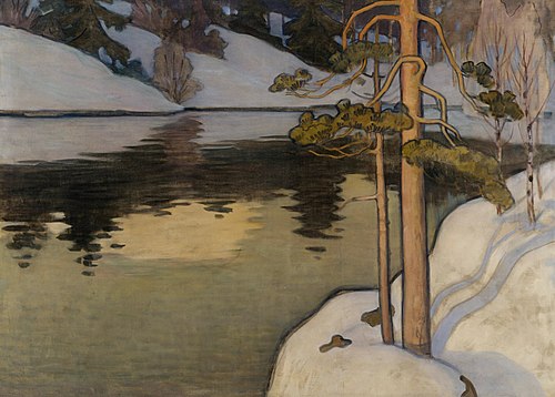 Lake with Snow on the Shore, 1899, Väinö Blomstedt