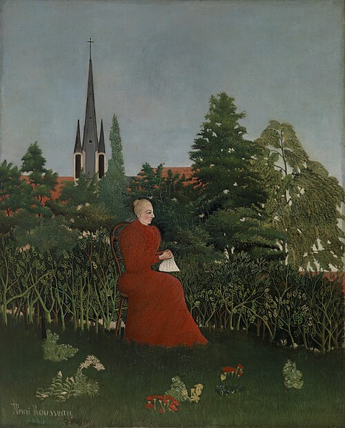Portrait of a Woman in a Landscape (Portrait de femme dans un paysage), 1893, Henri Rousseau