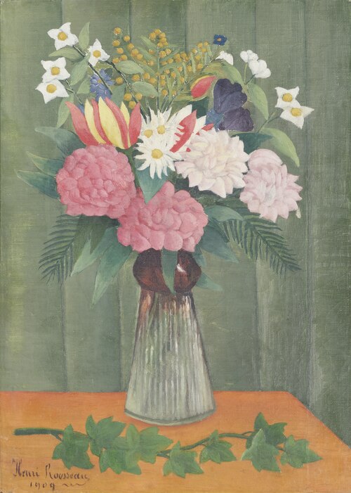Flowers in a Vase, 1909, Henri Rousseau