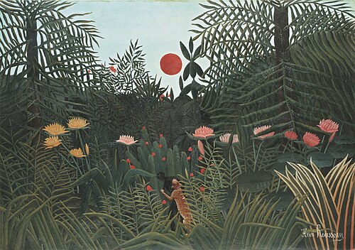 Virgin forest with sunset, 1909, Henri Rousseau