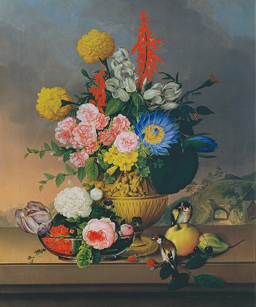 Stilleben mit Blumenstrauß, 1828, Johann Knapp