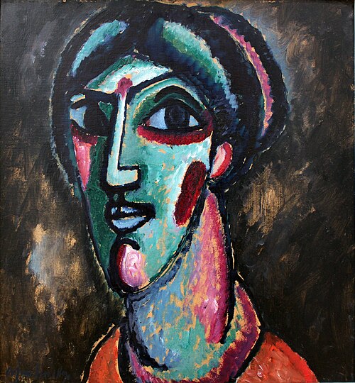 Head in Black and Green, 1913, Alexej von Jawlensky
