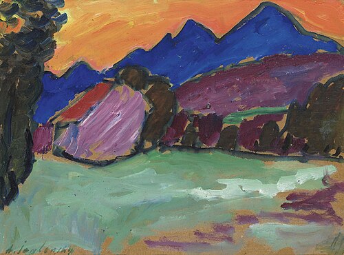 Roter Abend - Blaue Berge, 1910, Alexej von Jawlensky
