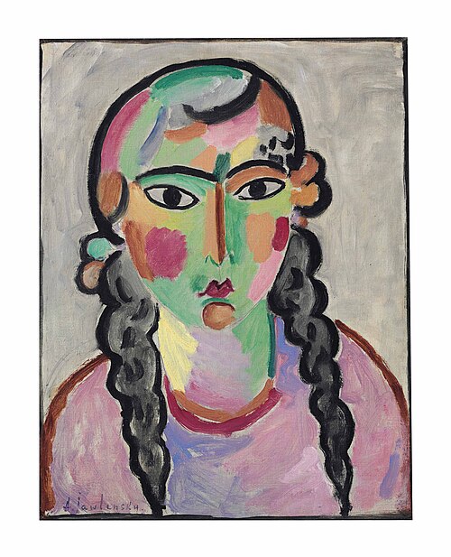 Das blasse Mädchen mit grauen Zöpfen, , Alexej von Jawlensky