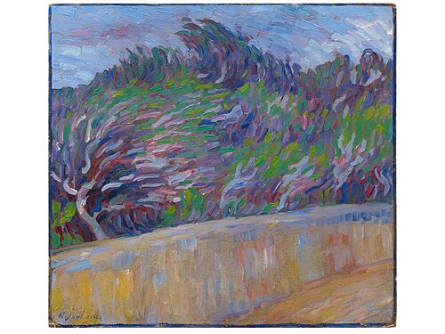 Olive tree, wall, wind, 1907, Alexej von Jawlensky