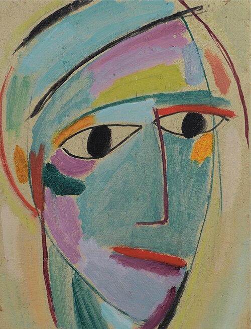 Mystical head: Three-quarter profile, 1917, Alexej von Jawlensky