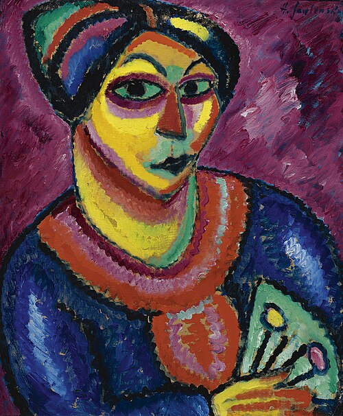 Woman with a green fan, 1912, Alexej von Jawlensky