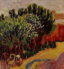 Landschaft aus Caranteque mit Frau, 1905, Alexej von Jawlensky