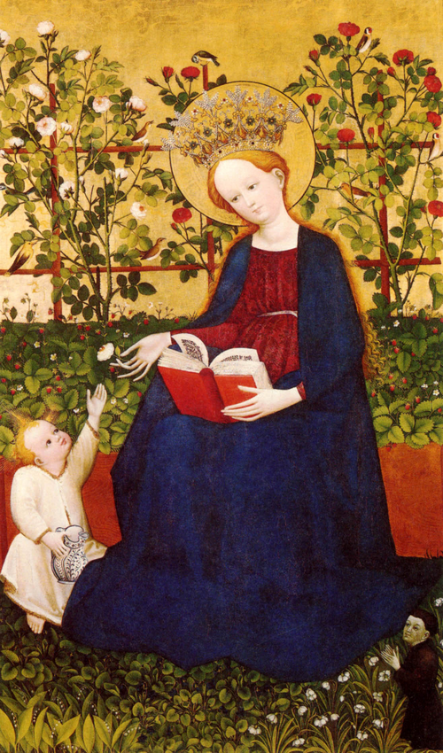 La Madone aux fraisiers, 1425, Maître du haut Rhin