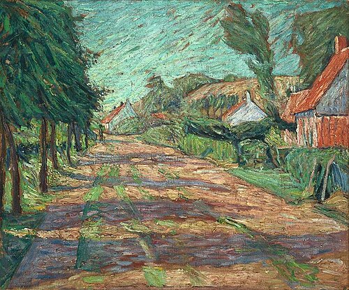 Märkische Dorfstraße Im Sonnenlicht, 1905, Theo von Brockhusen