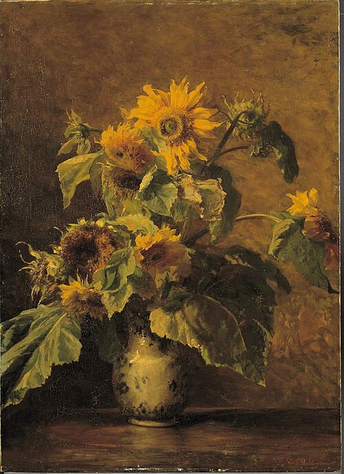 Sunflowers in a vase, 1868, Gerardina Jacoba van de Sande 