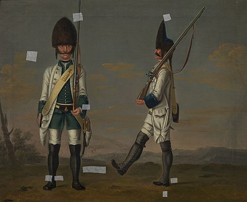 Grenadiers, Infantry Regiment "Arenburg" and an unidentified Infantry Regiment, 1748, David Morier