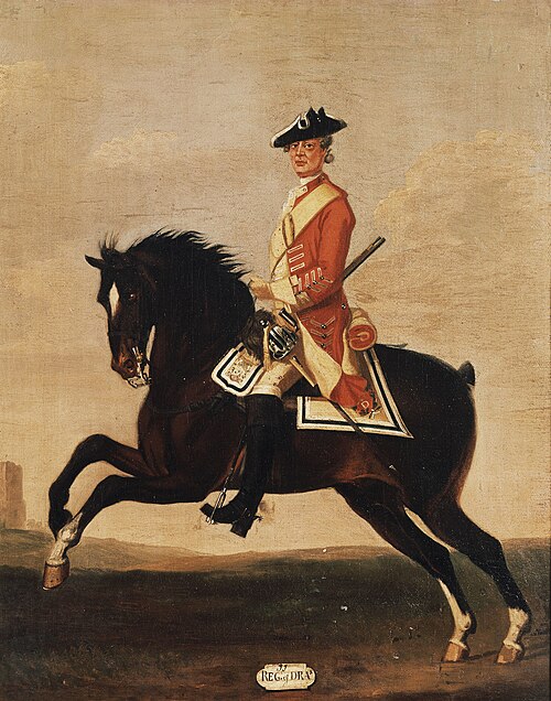 Private, 11th Dragoons, 1751, 1755, David Morier