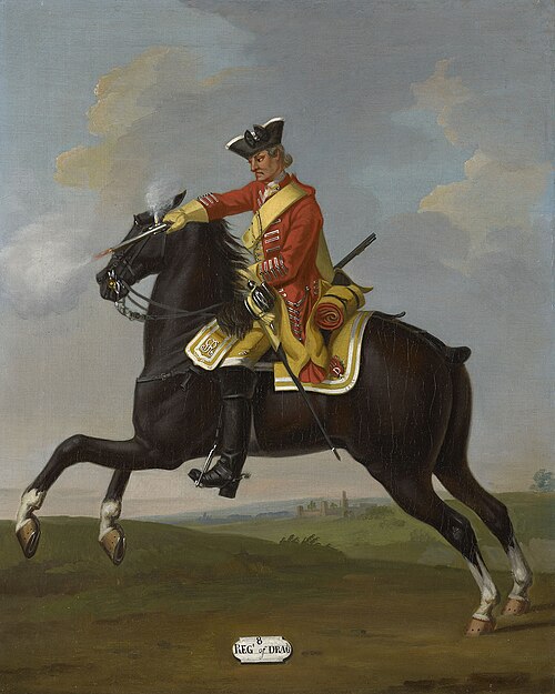 Private, 8th Dragoons, 1751, 1755, David Morier