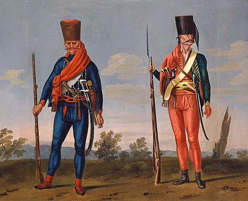 Bannalist and Pandour, 'Freikorps Trenck'., 1748, David Morier