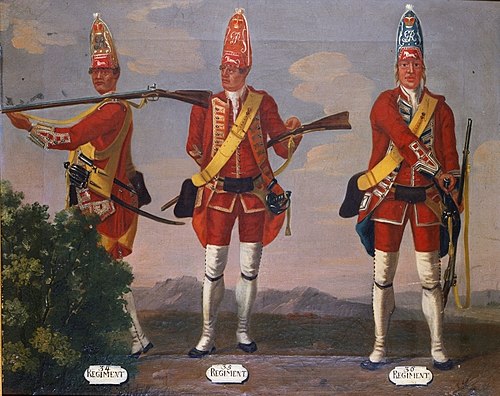 Grenadiers, 34th, 35th and 36th Regiments of Foot, 1751, 1755, David Morier