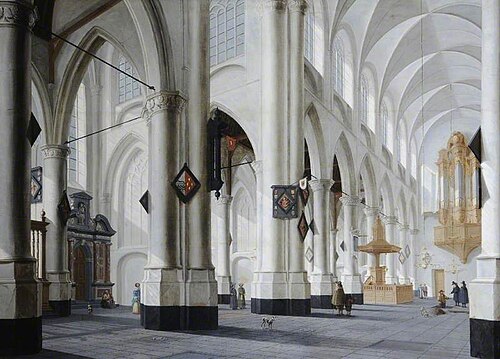 An Imaginary Dutch Church Interior, 1655, Daniel de Blieck