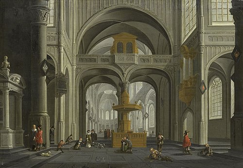 Church interior, 1652, Daniel de Blieck