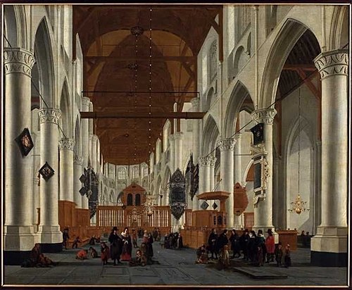 interior of church in Rotterdam 1651, 1654, Daniel de Blieck