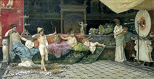 Roman Children at Indoor Archery, 1881, Vincenzo Capobianchi