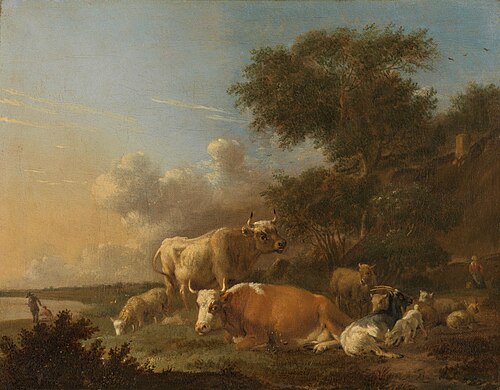 Landscape with cattle, 1650, Albert Klomp
