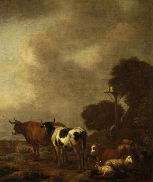 Cattle in a landscape, , Albert Klomp