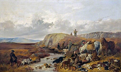 Shooting Party in the Highlands, Halting for Lunch, 1840, Richard Ansdell