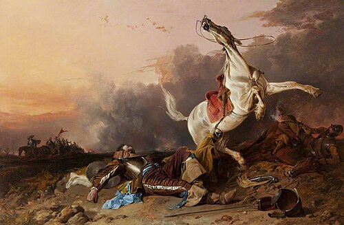 The Death of Sir William Lambton at the Battle of Marston Moor, 1842, Richard Ansdell