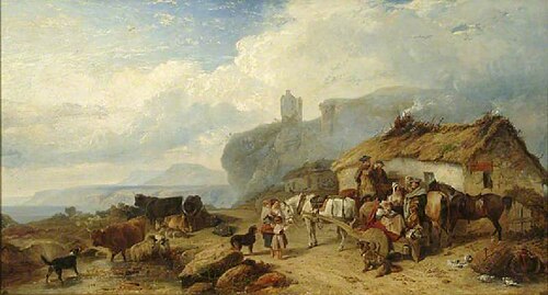 The Drover's Halt, Island of Mull in the Distance, 1845, Richard Ansdell