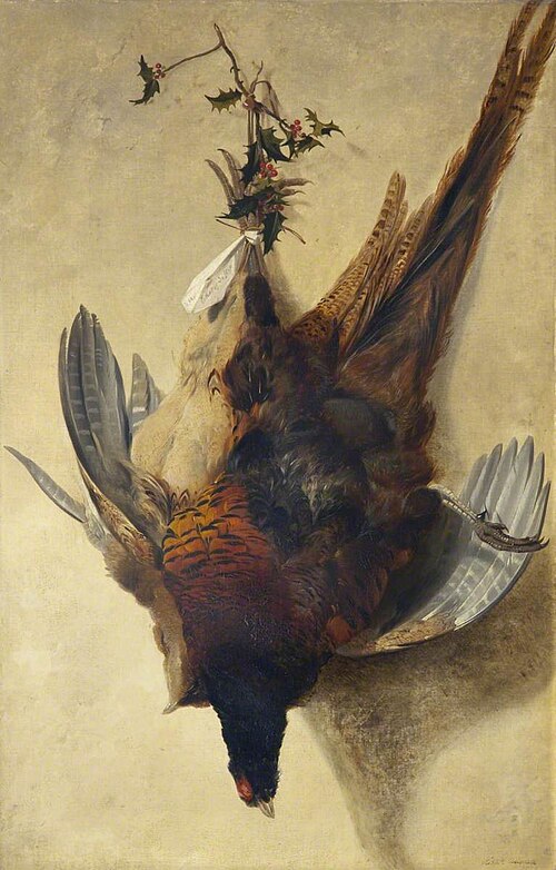 Dead Pheasants Hanging from a Nail, 1845, Richard Ansdell