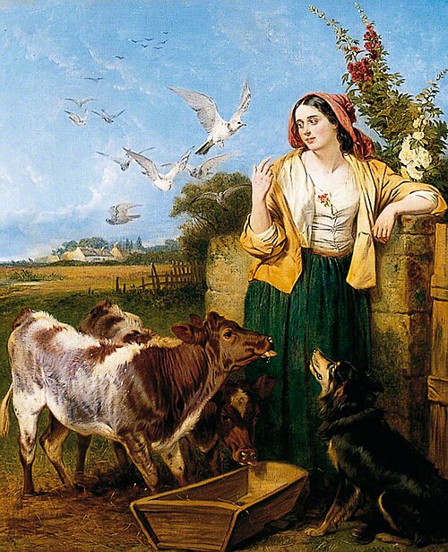 Feeding the Calves, 1860, Richard Ansdell
